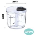 Beyaz 1000 ml Manuel Mutfak Yiyecek Parçalayıcı Mini Sarımsak Püre Öğütücü USB Taşınabilir Kıyma Makinesi Mutfak Gadget Sebze Doğrayıcı (Yurt Dışından) - Garlic Presses - Renkli