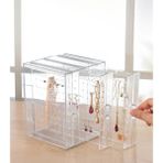 Beyaz 3 Çekmeceli Takı Düzenleyici Organizer Stand, Şık ve Kullanışlı Kutu - Ahşap - Bej - Siyah