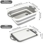 Beyaz 3 In 1 Katlanabilir Kesme Tahtası Bulaşık Küvet Çok Fonksiyonlu Katlanır Lavabo Drenaj Sepeti Seyahat Açık Kamp Taşınabilir Havzalar Lavabo (Yurt Dışından) - Chopping Blocks - Renkli