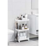 Beyaz 3 Katlı Tekerlekli Düzenleyici Mutfak ve Banyo Rafı Vesken Kahve Köşesi Baharatlık ORH-H003-3T-WHT-WHL
