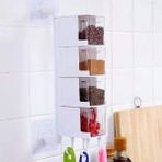 Beyaz 4 Adet Baharat Kutusu Döner Çeşniler Tutucu Döner Baharat Rafı Şekerlik Plastik Saklama Kabı Mutfak Alet Setleri Tuzluk (Yurt Dışından) - Pepper Shakers - Renkli
