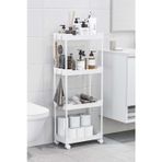 Beyaz 4 Katlı Tekerlekli Düzenleyici Mutfak ve Banyo Rafı Vesken ORH-H004-4T-WHT-WHL