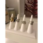 Beyaz 4'lü Takı ve Yüzük Standı, Kolye ve Küpe Düzenleyici