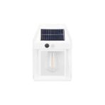 Beyaz 5W Solar / Güneş Enerjili Led Ampullü Duvar Fener Aplik 3200K - Sarı Işık