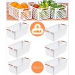 Beyaz 6 Lı Çok Amaçli Düzenleyici Sepet Seti Mutfak, Banyo, Ofs ve Dolap Içi Organizer