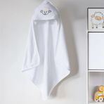 Beyaz 75x75 cm Kundak Bebek Banyo Havlusu
