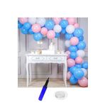 Beyaz-açık Mavi-pembe Doğum Günü Balon Zinciri 62 Parça