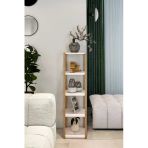 Beyaz Ahşap 5 Katlı Köşe Sehpa & Çiçeklik - Modern Aksesuar Standı