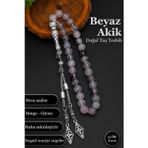 Beyaz Akik Doğal Taş Tesbih Erkek Akik Tesbih BT050