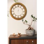 Beyaz Altın Dekoratif Kadranlı Duvar Saati 35 Cm