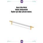 Beyaz Altın Kulp 160MM Metal Vidalı - Dolap, Şifonyer, Ünite,Komodin, Mutfak Dolabı, Vestiyer Kulbu - Beyaz - Gold