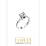 Beyaz Altın Sertifikalı Premium Created Taşlı 1.50 CT Effect Tektaş Yüzük
