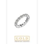 Beyaz Altın Sertifikalı Premium Created Taşlı 4.25 CT Effect Tamtur Yüzük