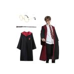 Beyaz At Harry Potter Gryffindor Kapişonlu Cübbe Çocuk Boy Asa Gözlük 3 Parça Set HPSet1