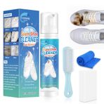 Beyaz Ayakkabı Temizleyici, 7 Oz Fırça ve Havlu, Sneaker Temizleyici Deri, Örgü, Tuval, PU Üzerinde Çalışır, Beyaz, 200 ml
