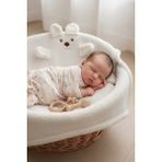 Beyaz Ayıcık Figürlü Peluş Bebek Battaniyesi