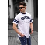 Beyaz Baskılı Oversize Erkek Tişört