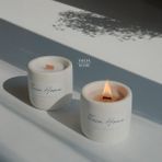 Beyaz Beton Saksılı, Vanilya Kokulu, Doğal Renkli Soya Mum - Seçenek 1