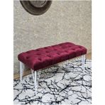 Beyaz Boyalı Tel Ayaklı 90 cm Puf Bench - Puf - Bench - Kasalı Oturak - Oturak - Yatak Ucu Puf Bordo Renk 90 x 41 Boyut/ebat - Renkli