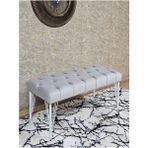 Beyaz Boyalı Tel Ayaklı 90 cm Puf Bench - Puf - Bench - Kasalı Oturak - Oturak - Yatak Ucu Puf Gri Renk 90 x 41 Boyut/ebat - Renkli