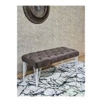 Beyaz Boyalı Tel Ayaklı 90 Cm Puf Bench - Puf - Bench - Kasalı Oturak - Oturak - Yatak Ucu Puf Kahverengi Renk 90 X 41 Boyut/Ebat
