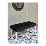 Beyaz Boyalı Tel Ayaklı 90 Cm Puf Bench - Puf - Bench - Kasalı Oturak - Oturak - Yatak Ucu Puf Siyah Renk 90 X 41 Boyut/Ebat