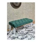 Beyaz Boyalı Tel Ayaklı 90 Cm Puf Bench - Puf - Bench - Kasalı Oturak - Oturak - Yatak Ucu Puf Yeşil Renk 90 X 41 Boyut/Ebat