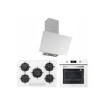 Beyaz Cam Ankastre Set (3481 Flam Beyaz - CS5365W01 5 Gözlü 75 cm Ocak - BO6502W02 )