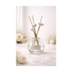 Beyaz Çiçekler Seramik Taş Çiçekli Çubuklu Oda Kokusu Flowers 80 ml - Acı Kahve - --