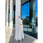 Beyaz Cindy Tesettür Abiye - 40