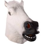 Beyaz Cosplay At Kafa Maskesi Cadılar Bayramı Partisi Dekorasyon Lateks Hayvan Kostüm Tiyatro Prank Çılgın Festivali Cadılar Bayramı Dekor Aksesuarları (Yurt Dışından) - Renkli - Yok