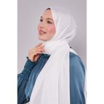 Beyaz Damla Taşlı Diamond Şal
