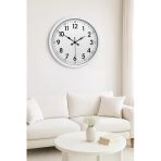 Beyaz Dekoratif Stil 52 Cm Metal Duvar Saati
