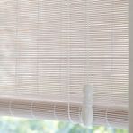 Beyaz Doğal Bambu Panjurlar %80 Işık Filtreleme Ev Roma Stor Perde Pencereler İç/Dış Mekan/Veranda Gizlilik için Karartma Kepenkleri Dekoratif Kısılabilir (W175xY260 cm(69x102 inç))
