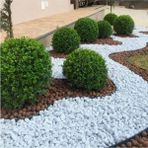 Beyaz Dolomit Taş 2kg, 2-4cm, Bahçe ve Saksı Dekoru, Peyzaj Taşı - Seçenek 1 - Ahşap