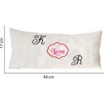 Beyaz Düşler Sokağı Kişiye Özel Harf Nakışlı Yastık (Yst-14) - 16 x 40 cm - Krem Rengi