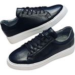 Beyaz Düz Taban Sneakers Model Hakiki Deri Günlük Casual Erkek Ayakkabı - 0 - Siyah