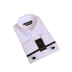 Beyaz Ekstra Dar Kesim Likralı Esnek Micro Kumaş Kol Düğmeli Slim Fit Erkek Gömlek - 195-1