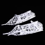 Beyaz Fildişi Dantel Gelin Eldivenleri, Düğün Için Parmaksız Gelin Yapay Elmas Örgü, Ayarlanabilir Bandajlı, Cosplay Için İdeal (Bej)