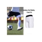 Beyaz Futbolcu Kısa Taytı-Kısa Spor Taytı-Kısa Koşu Taytı-Erkek Beyaz Fitness Kısa Tayt BEYAZKISA07