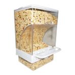 Beyaz Garden Mix Akıllı Kuş Yemliği Taban Hazneli 14,5 cm Kafes Kuşları İçin Ergonomik Tasarım