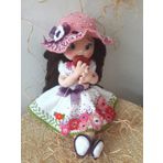 Beyaz Gelincik Bebek Amigurumi Organik Oyuncak