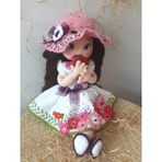 Beyaz Gelincik Bebek Amigurumi Oyuncak