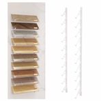 Beyaz Geniş Formatlı Fayans Teşhir Rafı, Perakende/Ticaret Fuarı için Çok Katmanlı Duvara Monte Organizatör Rafı, Mermer Döşeme Numune Standı, 10.5" x 140" - Fayans Örneklerini Vitrine Etmek İçin