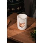 Beyaz Geniş Hazneli Seramik El Yapımı Buhurdanlık | Mumluk | Buhardanlık (1 Adet Tealight Mum Ile)