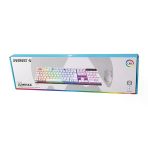 BEYAZ GÖKKUŞAĞI IŞIKLI USB KABLOLU OYUNCU KLAVYE - MOUSE SET (4915)