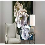 Beyaz Güller 2 Yağlı Boya Dokulu Tablo 100X150 Siyah Çerçeveli