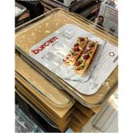 Beyaz Kare Desenli Fırın Kabı, 33.5X24.5 Cm, Pide ve Börek Için Ideal - Seçenek 1 - Ahşap Bej - Siyah