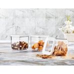 Beyaz Kare Saklama Kabı, 3'lü, 700 Ml, Dayanıklı Plastik Set - Ahşap - Bej - Siyah - Seçenek 1