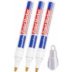 Beyaz Keçeli Markör Kalem 3 Adet Yağlı Bazlı Kalıcı Marker Kalem Hızlı Kuruma Cam Metal Lastik Seramik Ahşap Taş Plastik